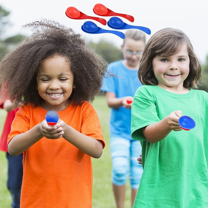 GOLDGE 28 Piece Outdoor Games Kit for Kids - Includes Big Potato Sack Race Bags, Bean Bag Toss, 3 Legged Race Bands, Egg Spoon Relay, for Easter, Christmas & Birthday Parties in The Yard & Lawn