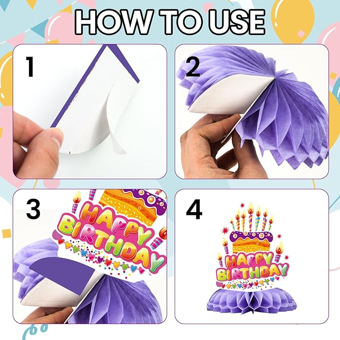 Happy Birthday Decorations 9 Pcs Table Centerpieces,Colorful Birthday Party Supplies Table Decor Set with Happy Birthday Sign, Cupcake Toppers for Birthday Party Decor