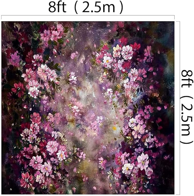 Kate 8x8ft Abstract Photography Backdrops Painting Pink Flowers Photo Background for Princess Backdrop