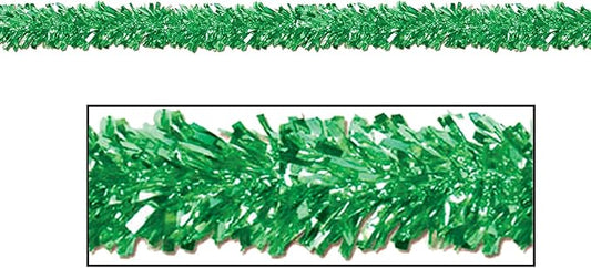 Beistle Metallic Green Festooning Garland St Patrick's Decorations, Christmas Party Supplies, 4" x 15'