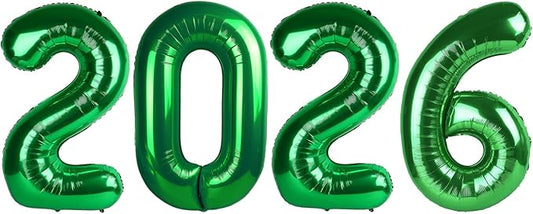 Dark Green 2026 Number Balloons, 40 Inch Balloon, New Years Eve Decorations, Balloons for New Years Eve Party Supplies 2026, Graduation Decoration, 2 6 20 26 Birthday Parties