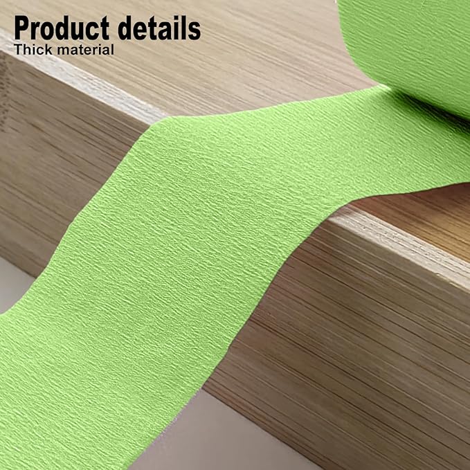 6 Crepe Paper Streamers Rolls, 492ft Green Paper Streamers Party Supplies for Birthday Wedding Graduation Anniversary St. Patricks Day Decoration (1.8 inch x 82 ft/Roll)