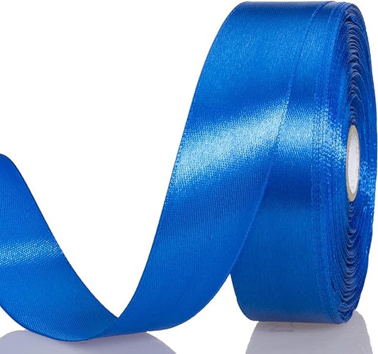 YASEO 1 Inch Royal Blue Solid Satin Ribbon, 50 Yards Craft Fabric Ribbon for Gift Wrapping Floral Bouquets Wedding Party Decoration