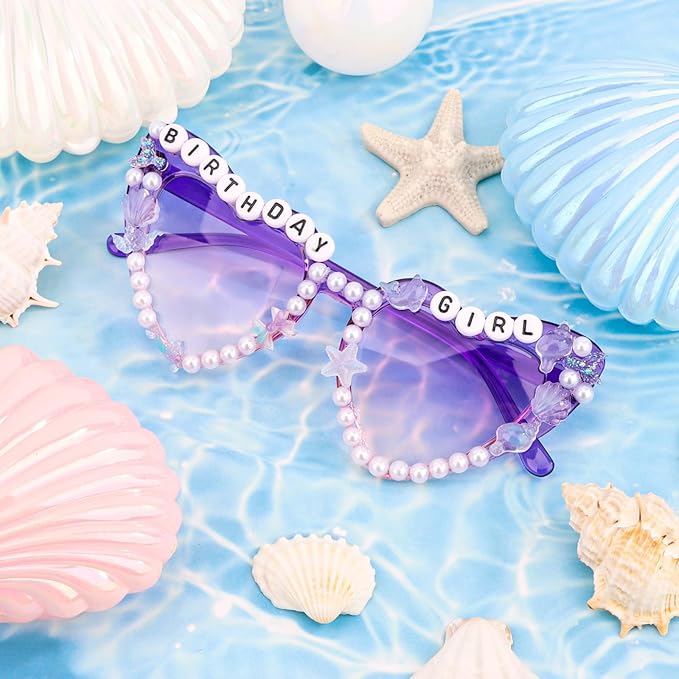 CIEHER Birthday Glasses for Women Girls Rhinestones Birthday Sunglasses Birthday Accessories Party Favors