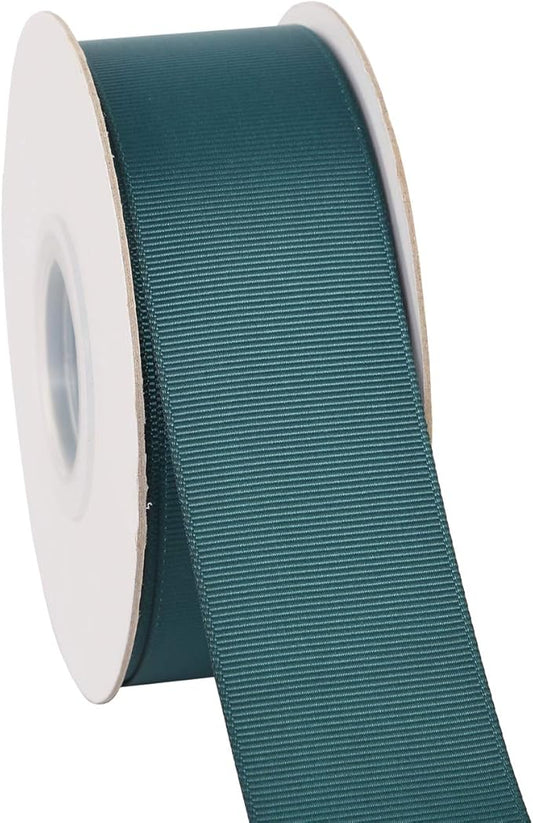 Ribbonitlux 1.5" Wide Solid Grosgrain Ribbon 25 Yards (347-Teal）, Set for Gift Wrapping, Party Decor, Sewing Applications, Wedding and Craft