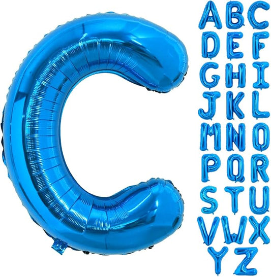 TONIFUL 40 Inch Giant Blue Letter C Balloons - Foil Mylar Big Alphabet Balloons for 2026 Graduation Birthday Party, Anniversary & New Year