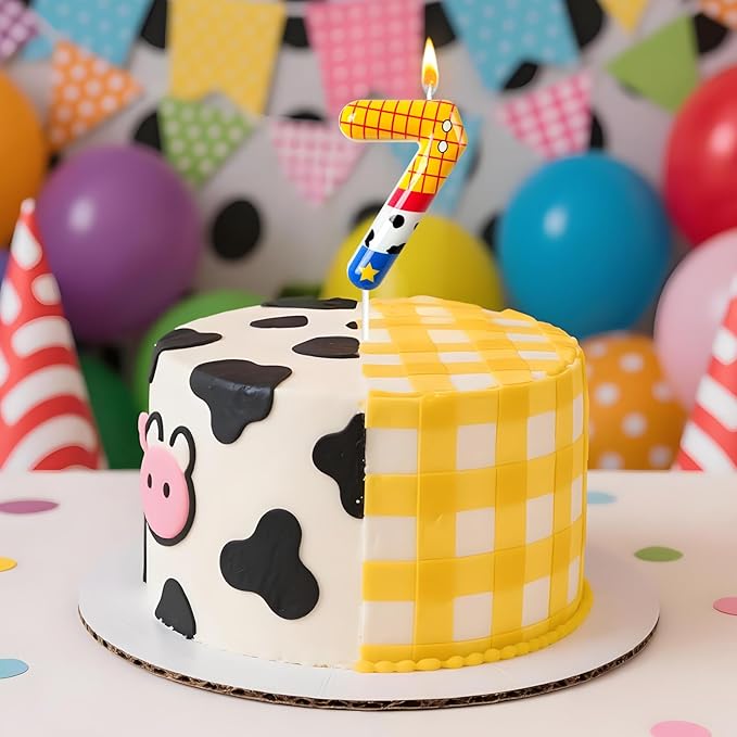 Toys Inspired Game Birthday Number Candles, Cartoon Story Number Candles, Cartoon Cake Decorations, Birthday Decoration Supplies, Suitable for Boys and Girls Party Celebrations (7)