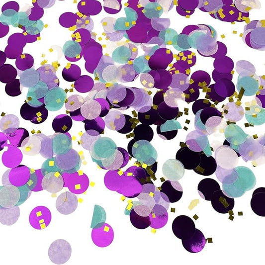 1 inch Round Tissue Confetti Dot Paper Confetti Colorful Table Confetti for Birthday Bachelorette Wedding Bridal Shower Anniversary Party Decorations(Purple) (Mermaid, 1 inch)