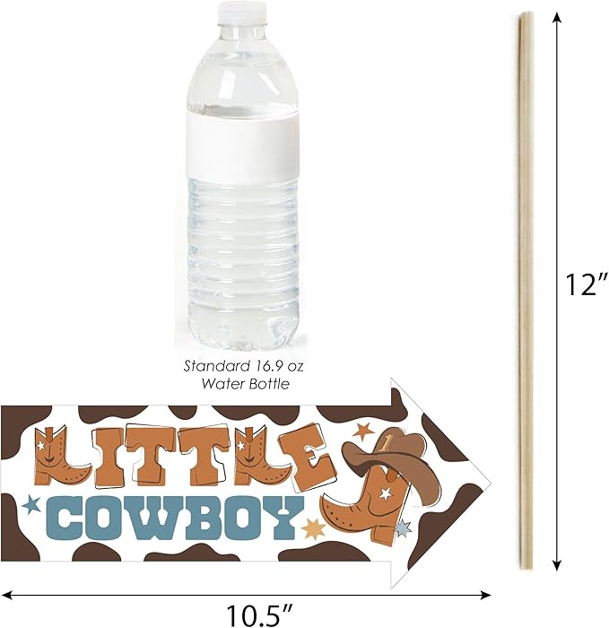 Big Dot of Happiness Funny My First Rodeo - Little Cowboy 1st Birthday Party Photo Booth Props Kit - 10 Piece