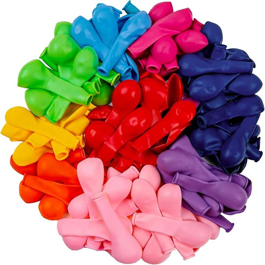 PartyWoo Assorted Colors Rainbow Balloons 50pcs 5 Inch Multicolor Colorful Primary Color Balloon for Graduation Baby Shower Unicorn Fiesta Flower Spring Rainbow Theme Birthday Party Decorations