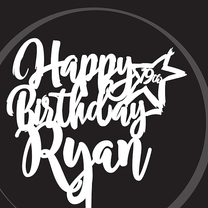 Personalized Birthday Cake Topper - Happy Birthday Cake Toppers w/Name and Star - Custom Acrylic Cake Decorations, Birthday Cake Topper for Birthday Party - 3 Mirrored Acrylic Colors