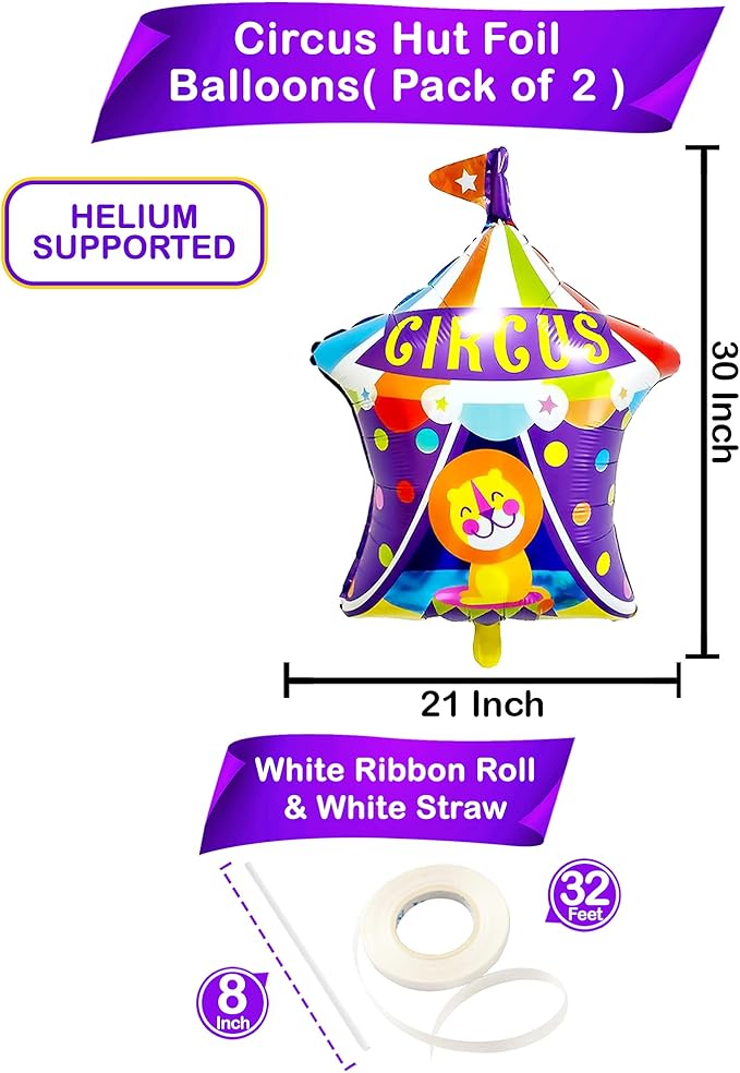 Circus Balloons for Carnival Theme Party Decorations - 30 Inch | Circus Tent Balloon for Circus Theme Party Supplies | Circus Canopy Balloons for Circus Theme Party Decorations | Carnival Balloons