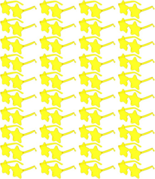 40 Pairs Rimless Star Sunglasses Bulk Wholesale Transparent Candy Color Star Glasses for Women Men Party Favors