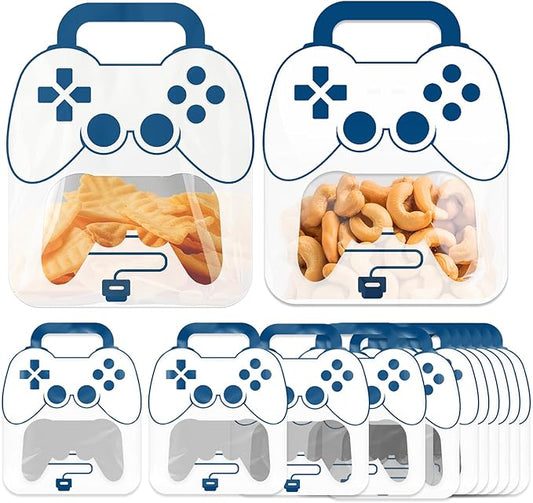 50PCS Bulk Gift Bags for Kids with Handle,Children Large Goodie Bags with Stand-up Bottom, Grip Seal Party Favor Bag, Game Party Favor Students Back to School Treat Bag for Birthday, Classroom