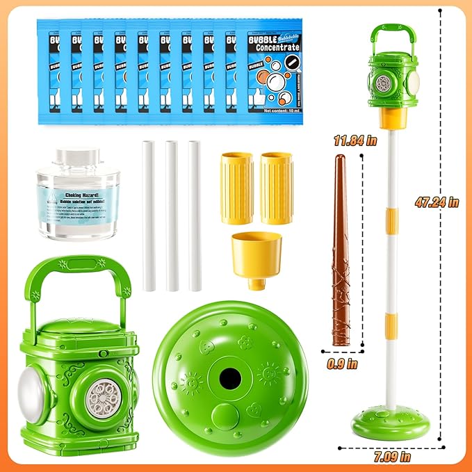 Bubble Machine for Toddlers 3-5, Bubble Blower Maker Lights Music with Remote Control, Standing Bubble Blower for Parties Birthday Wedding Toddlers Kid Summer Outdoor Toys