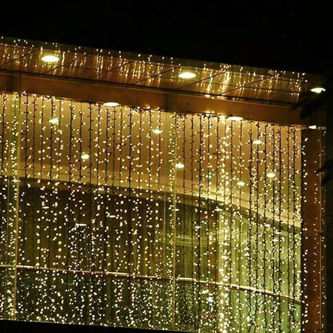 Geanmoki 306 LED Window Curtain String Light Wedding Party Home Garden Bedroom Outdoor Indoor Wall Decorations