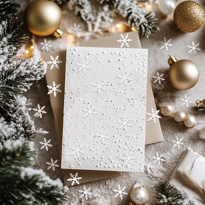 Snowflake Confetti Merry Christmas Max Holiday Party Decoration Table Scatters Confetti Metallic Foil for New Year Wedding Birthday Baby Shower Bridal Shower Festival Theme Party Table Decorations