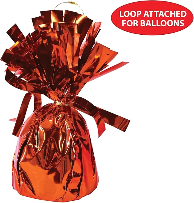 Beistle 12 Piece Metallic Orange Balloon Weights for Birthday Party Decoration Halloween Baby Shower Wedding Table Centerpiece