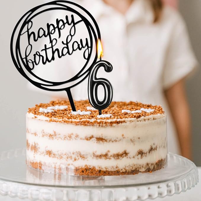 10-Piece Number Birthday Candles - Glitter Cake Topper Decoration for Birthday and Wedding Parties