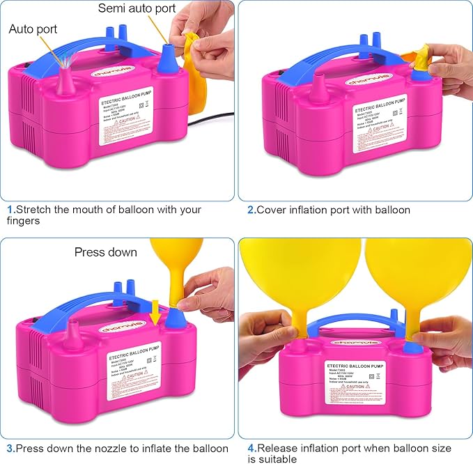 Chamvis Balloon Pump Electric, 110V 600W Balloon Pump Inflate, Air Pump for Balloons: Balloon Blower Machine for Fast and Easy Filling Balloons