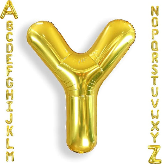 AULE 40 Inch Big Letter Balloon Gold Y Large Foil Helium Alphabet Balloons A-Z for Birthday Anniversary Graduation New Year Party Decoration Supplies