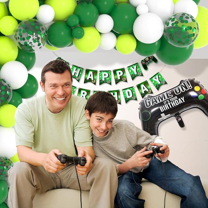 Green White Balloons Garland Arch Kit - Dark Green, Lime Green, Green White Balloons for Tropical Safari Wild Video Game Birthday Wedding Graduation Baby Shower St Patrick's Decorations