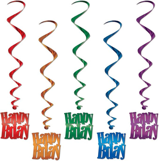 Happy Birthday Whirls (5/Pkg)