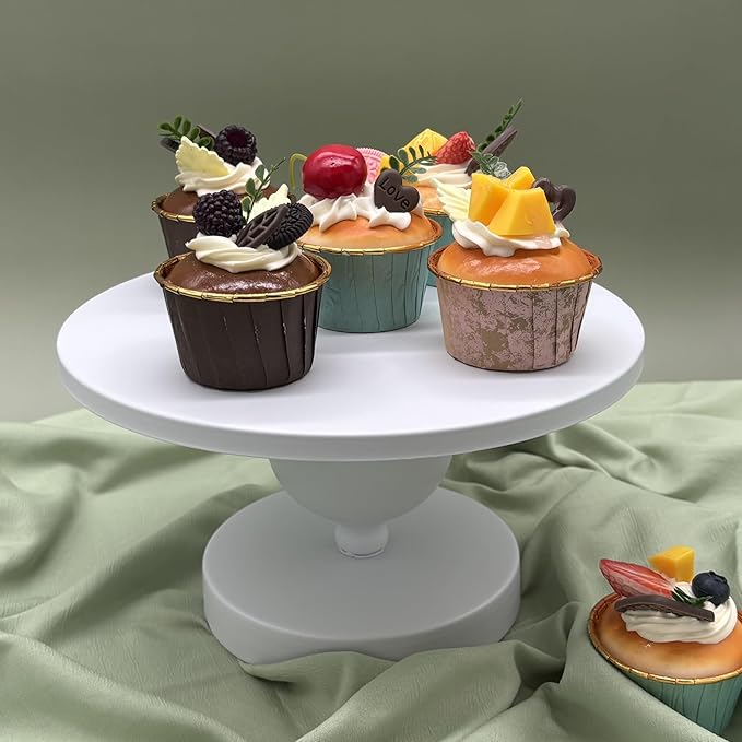 Set of 7 White Cake Stands Metal Dessert Display Holder Round 3 Tier Cupcake Stand Serving Tray Platter Cake Pedestal Stand for Party Weddings Birthday Baby Showers Anniversary