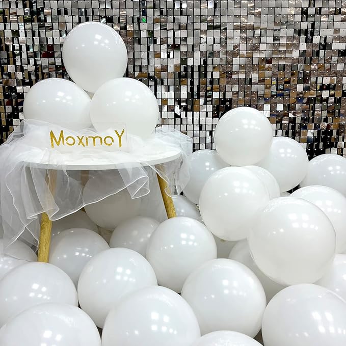 White Balloons 50pcs 12" Party Decoration Matte Latex Balloonfor Birthday Wedding Engagement Anniversary Christmas Festival-White