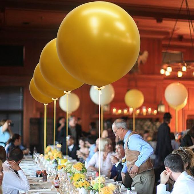 36 Inch Giant Latex Balloons, Pearl Gold Round Balloons for Birthdays Weddings Receptions Festival Party Decoration, Pack of 5 Pcs