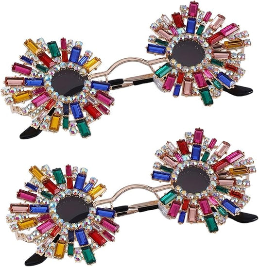 Mixed Color Party Y2K Cute Crazy Fun Rhinestone Decorative Sunglasses