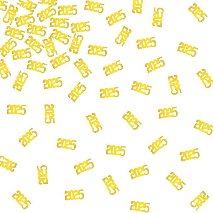 2025 Confetti 1.8 Ounces/750PCS Gold New Year's Eve Glitter Table Confetti Centerpiece for New Years Graduation Decorations Class of 2025 Birthday Baby Shower Wedding (Gold)