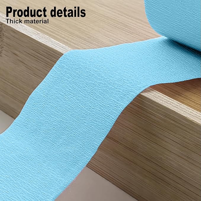 4 Crepe Paper Streamers Rolls, 328ft Pack of Blue and White Crepe Paper for Boys Birthday Bachelorette Party Bridal Baby Shower Winter Holiday Party Decorations Supplies (1.8 inch x 82 ft/Roll)
