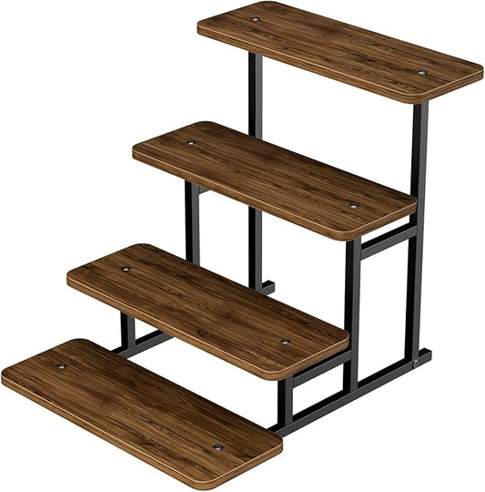 Cupcake Stand for 50 Cupcakes 4 Tiered Tray Stand for Food Cookie Wooden Dessert Display Risers for Party Wedding Buffet Stepped Risers Display Stands for Vendor Farmers Market Display, Walnut