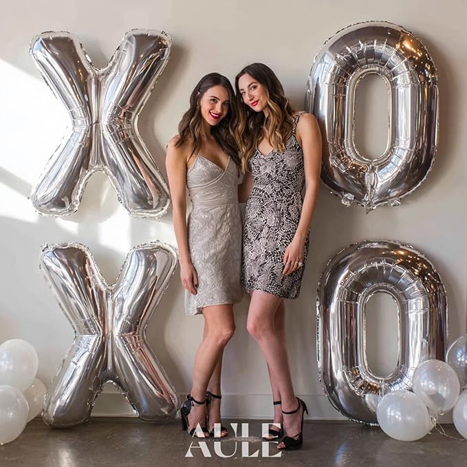 AULE 40 Inch Big Letter Balloon Silver G Large Foil Helium Alphabet Balloons A-Z for Birthday Anniversary Graduation New Year Party Decoration Supplies