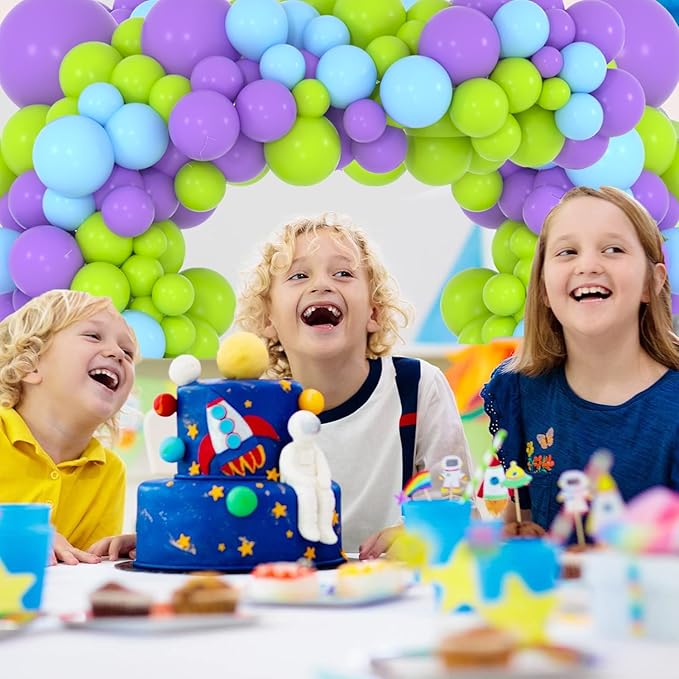 Lime Green Purple Blue Balloon Garland Arch - Purple Balloons Lime Green Blue Balloons for Birthday Baby Shower Wedding Graduation Wedding Party Decorations