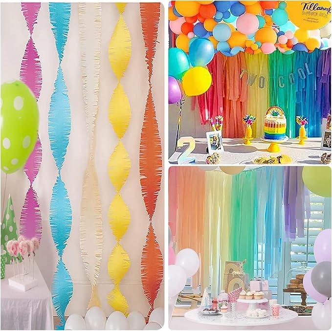Crepe Paper Streamers 8 Rolls 656ft，GreenParty Decorations Streamers (1.8 Inch x 82 Ft/Roll)，for Birthday Decorations, Wedding Decorations, St. Patrick's DayDecorations