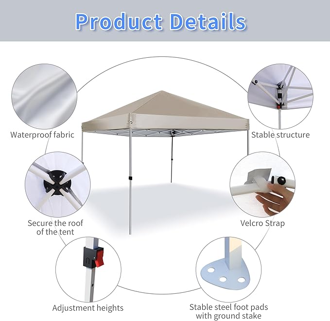 Canopy Tent 8X8 FT,Instant Pop Up Shelter w/Carry Bag,4 Ropes,Adjustable Straight Leg Heights,8X8 FT Top Shelter Tents for Parties,Garden,Commercial Event,Black