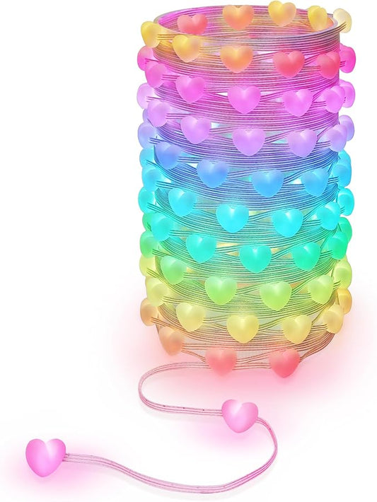 66ft Heart String Lights Valentines Day Decorations, 133 LED RGB Color Changing String Fairy Lights, 200+ Scene Modes for Christmas Valentines Day Decor Bedroom Backdrop Indoor Outdoor