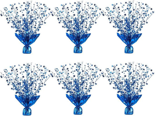 6 Pack Metallic Foil Spray Centerpiece Stars for Wedding, Birthday, Anniversary, Christmas Table Decor, Holiday Festival Baby Shower Graduation Mantle Party Decorations (Dark Blue)