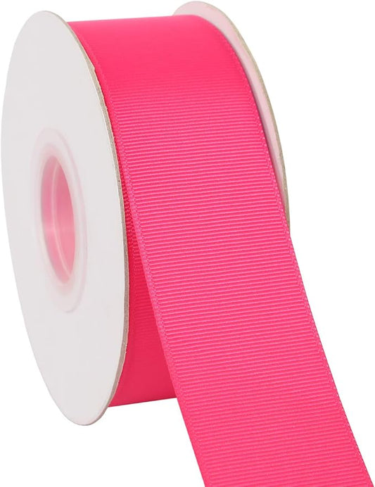 Ribbonitlux 1.5" Wide Solid Grosgrain Ribbon 25 Yards (176-Fuchsia）, Set for Gift Wrapping, Party Decor, Sewing Applications, Wedding and Craft