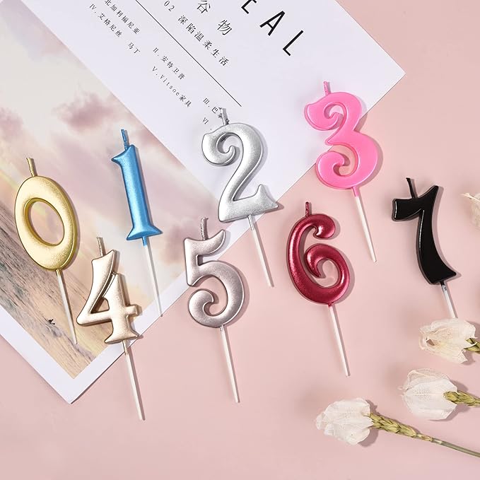 PHD CAKE 10-Count 0-9 Rose Gold Number Birthday Candles, Number One Birthday, Rose Gold Number Candles, Party Celebration, Baby Showers