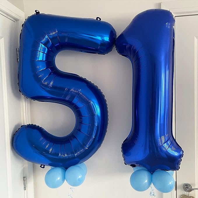 40 Inch Navy Blue 50 Number Balloons Giant Jumbo Huge 50 Foil Mylar Helium Number Digital Balloons Dark Blue Birthday Mylar Digital Balloons 50th Birthday Parth 50th Anniversary Events Party