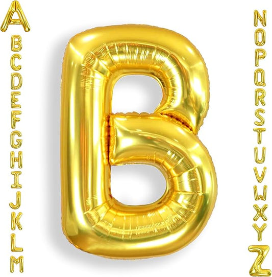AULE 40 Inch Big Letter Balloon Gold B Large Foil Helium Alphabet Balloons A-Z for Birthday Anniversary Graduation New Year Party Decoration Supplies