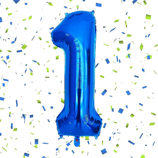 40 Inch Navy Blue 1 Balloon for 1st Birthday Party, Blue One Number Balloon 10 11 21 Birthday Decorations for Boys Men Toddler Baby, Helium Giant Foil Number 1 Balloon