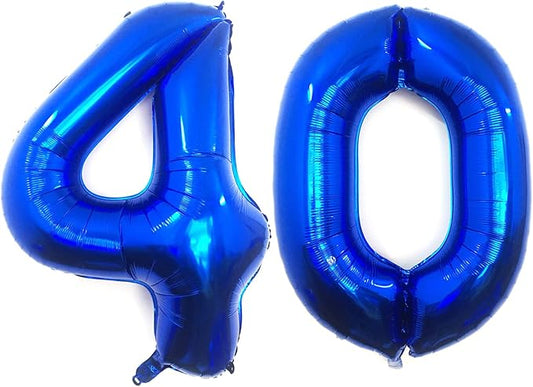 40 Inch Navy Blue 40 Number Balloons Giant Jumbo Huge 40 Foil Mylar Helium Number Digital Balloons Dark Blue Birthday Mylar Digital Balloons 40th Birthday Party 40th Anniversary Events Party