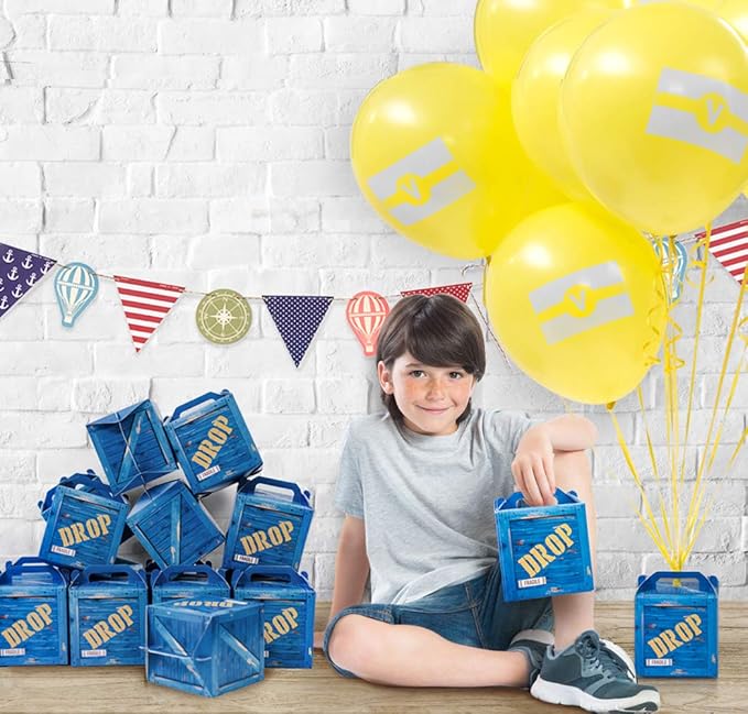 Glittery Garden Game Party Military Supply Loot Drop Box Party Favors. Decoration and Gift Bags, Gaming-Themed Birthday Activities and Party Supplies (12-pack)