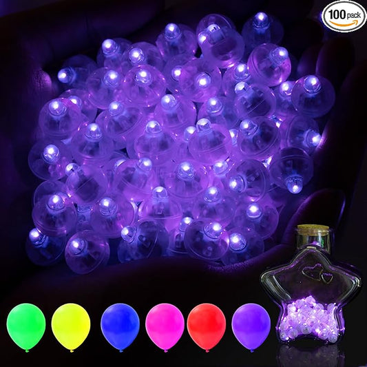 AIKEI 100pcs LED Balloon Lights, Purple Mini Balls Lights,Long Standby Time Party Lamps,Waterproof for Valentine's Day Wedding Paper Lantern Christmas Birthday Party Decoration