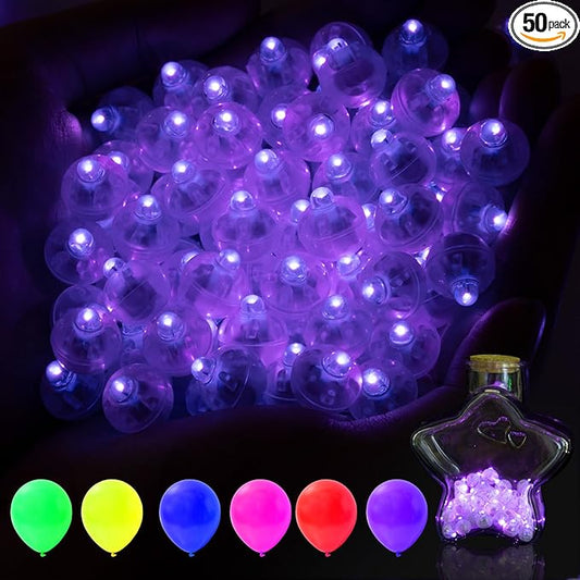 AIKEI 50pcs LED Balloon Lights,Mini Balls Lights,Long Standby Time Party Lamps,Waterproof for Paper Lantern Halloween Christmas Wedding Birthday Party Decoration Purple