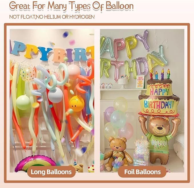 Voircoloria 260 Balloon Pump Electric, Portable Automatic Dual Nozzle Inflator with Tying Tools for Long Animal Balloons Birthday Gender Reveal Baby Shower Balloons Party Decorations